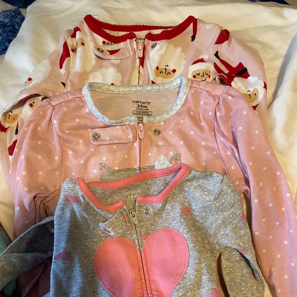 Lot of 3 lightweight footed pjs
